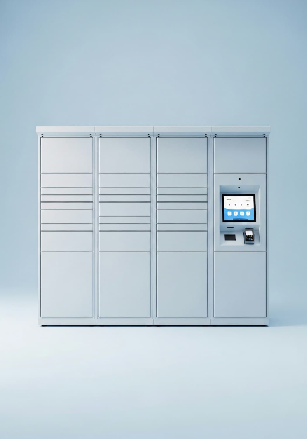 Secure locker terminal with a touchscreen interface